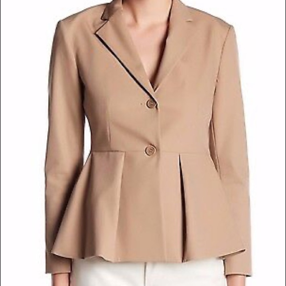 Theory Braneve Sand Khaki Peplum Blazer NWT